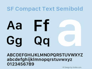 SF Compact Text Semibold 11.0d10e2 Font Sample