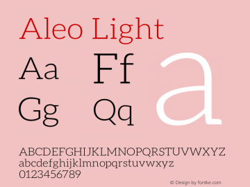 Aleo-Light Version 1.001;PS 001.001;hotconv 1.0.88;makeotf.lib2.5.64775图片样张