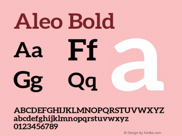 Aleo Bold Version 1.000 Font Sample