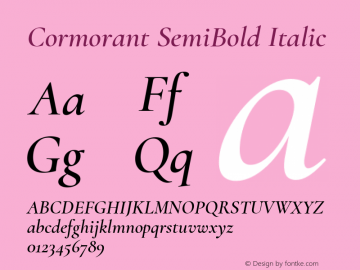 Cormorant SemiBold Italic Version 3.613图片样张