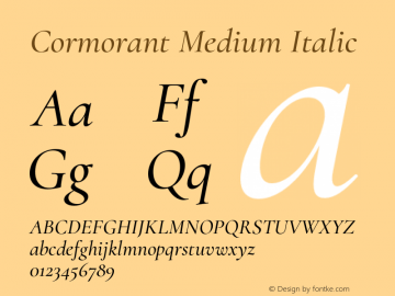 Cormorant Medium Italic Version 3.613;FEAKit 1.0图片样张