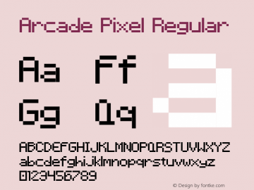 Arcade Pixel Version 1.00;April 8, 2021;FontCreator 12.0.0.2525 64-bit Font Sample