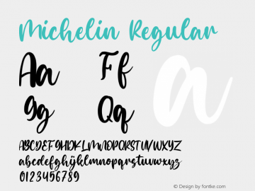 Michelin Version 1.00;May 1, 2021;FontCreator 12.0.0.2567 64-bit Font Sample