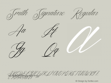 Smith Signature Version 1.002;Fontself Maker 3.5.4图片样张