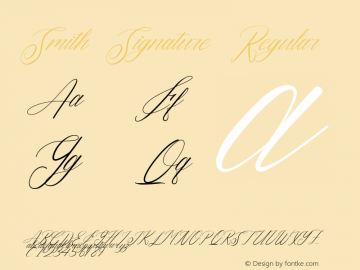 Smith Signature Version 1.002;Fontself Maker 3.5.4 Font Sample