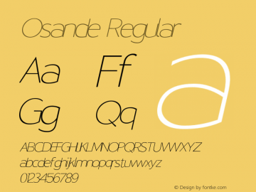 Osande W05 Thin Italic Version 1.00图片样张