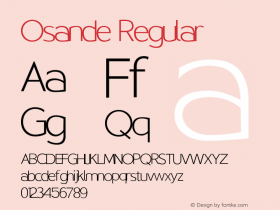 Osande W05 Extra Light Version 1.00 Font Sample