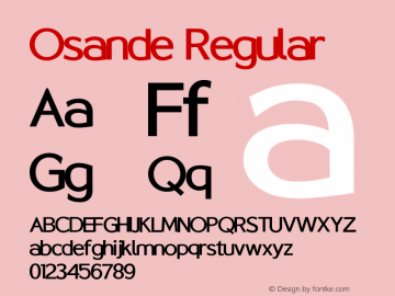 Osande W05 Medium Version 1.00 Font Sample