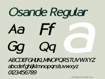 Osande W05 Medium Italic Version 1.00 Font Sample