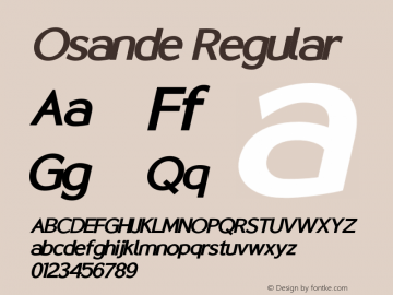 Osande W05 Semi Bold Italic Version 1.00 Font Sample