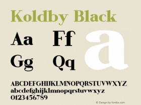 Koldby Black Version 1.003;Fontself Maker 3.5.4图片样张