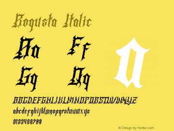 Rogusta Italic Version 1.001;Fontself Maker 3.5.4 Font Sample