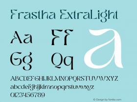 Frastha ExtraLight Version 1.000;hotconv 1.0.109;makeotfexe 2.5.65596图片样张