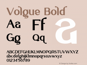 Volgue Bold Version 1.003;Fontself Maker 3.5.4图片样张