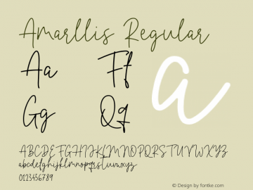 Amarllis Version 1.00;April 5, 2021;FontCreator 12.0.0.2567 64-bit Font Sample