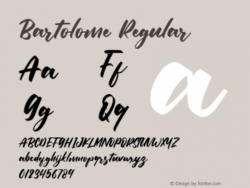 Bartolome Version 1.00;February 3, 2021;FontCreator 12.0.0.2567 64-bit图片样张