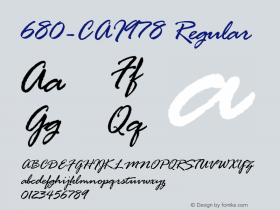 680-CAI978 Regular Version 1.00 January 1, 1904, initial release Font Sample