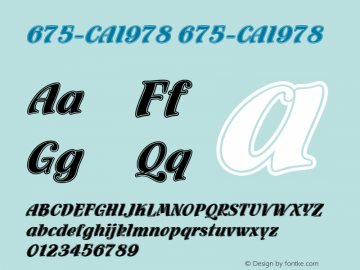 675-CAI978 675-CAI978 Version 3.0 Font Sample