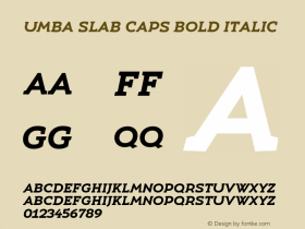 Umba Slab Caps Bold Italic Version 2.020;PS 002.020;hotconv 1.0.88;makeotf.lib2.5.64775图片样张