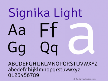 Signika Light Version 2.000; ttfautohint (v1.8.1.43-b0c9) -l 8 -r 50 -G 200 -x 9 -D latn -f none -a qsq -X 