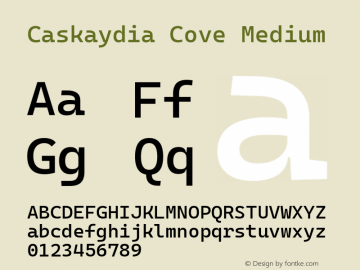 Caskaydia Cove Medium Version 4.300; ttfautohint (v1.8.3)图片样张