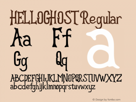 HELLOGHOST Version 1.00;September 30, 2020;FontCreator 13.0.0.2678 64-bit图片样张