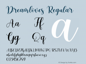 Dreamloves Version 1.000 Font Sample