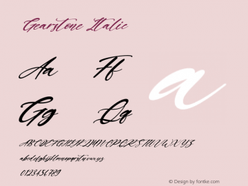 Gearstone Italic Version 1.00;November 26, 2020;FontCreator 12.0.0.2563 64-bit Font Sample