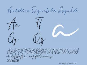 Anderson Signature Version 1.00;December 2, 2020;FontCreator 12.0.0.2563 64-bit图片样张