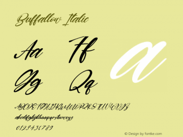 Buffallow Italic Version 1.00;December 22, 2020;FontCreator 12.0.0.2563 64-bit Font Sample