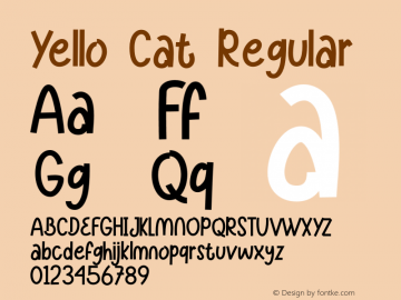 Yello Cat Version 1.00;December 27, 2020;FontCreator 12.0.0.2565 64-bit Font Sample