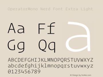 Operator Mono XLight Version 1.200 Font Sample