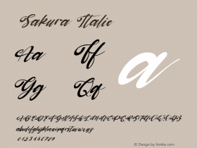 Sakura Italic Version 1.00;February 9, 2021;FontCreator 12.0.0.2563 64-bit Font Sample