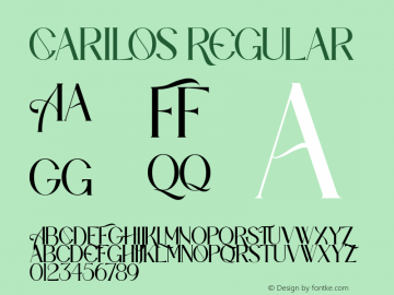 Carilos Regular Version 1.00;October 22, 2020;FontCreator 12.0.0.2545 64-bit图片样张