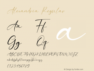 Alexandria Version 1.00;February 24, 2021;FontCreator 12.0.0.2563 64-bit Font Sample