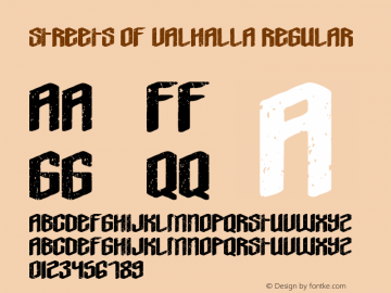 Streets Of Valhalla Version 1.00;August 7, 2020;FontCreator 11.0.0.2388 64-bit Font Sample