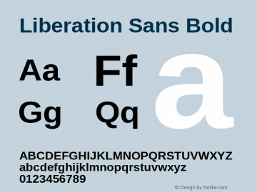 Liberation Sans Bold Version 1.04图片样张