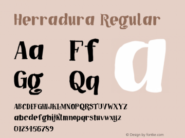 Herradura Version 1.00 May 17, 2020, initial release Font Sample