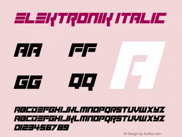 Elektronik Italic Version 1.00;May 7, 2021;FontCreator 12.0.0.2567 64-bit图片样张