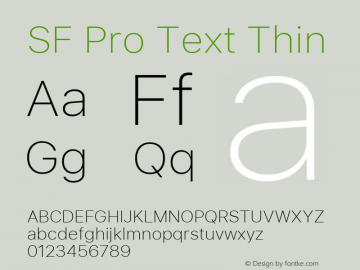 SF Pro Text Thin Version 03.0d8e1 (Sys-15.0d4e20m7)图片样张