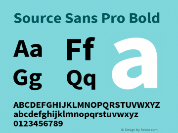 Source Sans Pro Bold Version 2.021;PS 2.000;hotconv 1.0.86;makeotf.lib2.5.63406图片样张