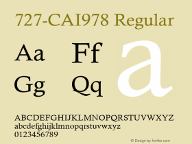 727-CAI978 Regular Version 1.00 September 21, 1993, initial release Font Sample