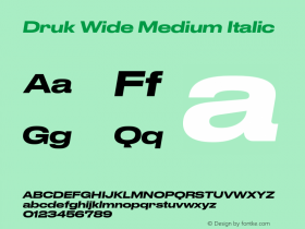Druk Wide Medium Italic Version 1.001;PS 001.001;hotconv 1.0.72;makeotf.lib2.5.5900 Font Sample