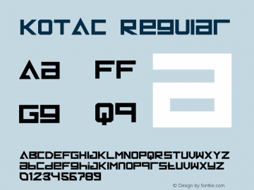 KOTAC Version 1.00;May 5, 2021;FontCreator 13.0.0.2683 32-bit Font Sample