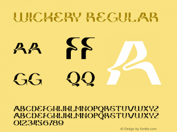 WICKERY Version 1.000 Font Sample