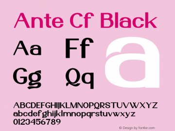Ante Cf Black Version 1.000 Font Sample