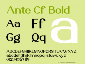 AnteCf-Bold Version 1.000图片样张