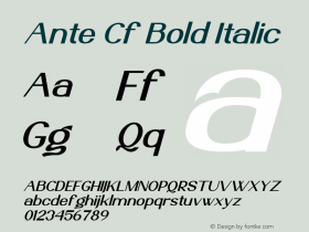 Ante Cf Bold Italic Version 1.000图片样张