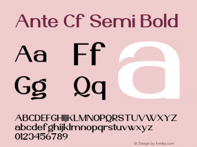 Ante Cf Semi Bold Version 1.000图片样张