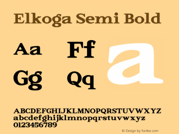 Elkoga-SemiBold Version 1.000图片样张